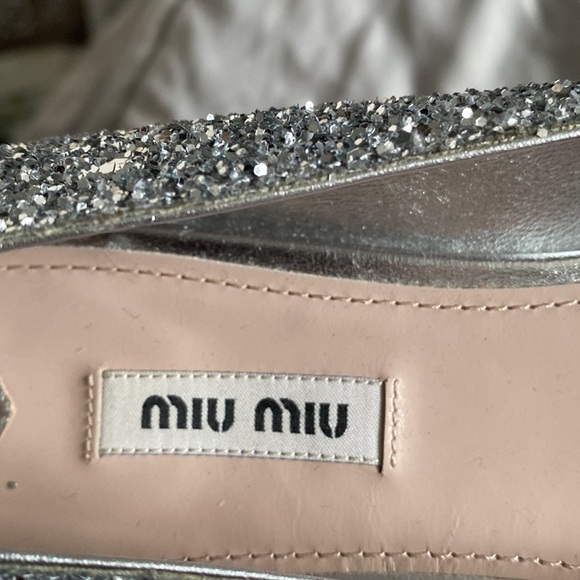 Miu Miu glitter pointed toe flats - Picture 3 of 4